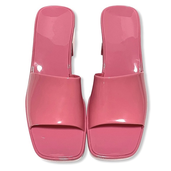 Pink Jelly Block Heels - Picture 5 of 13